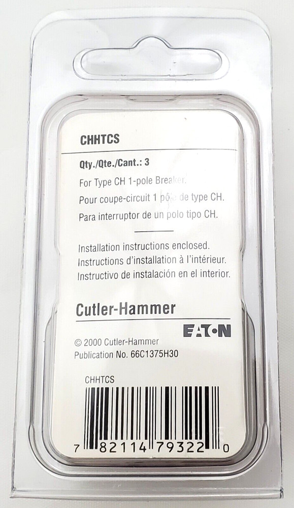 Cutler Hammer CHHTCS Pack of 3 Handle Ties for Type CH One Pole Breakers