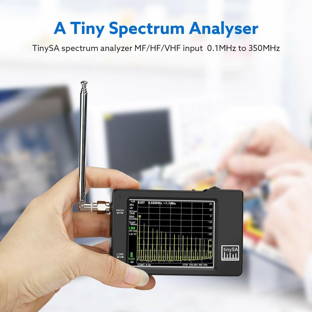 TinySA Spectrum Analyzer 100kHz to 960MHz MF/HF/VHF UHF Tiny Frequency Analyzer