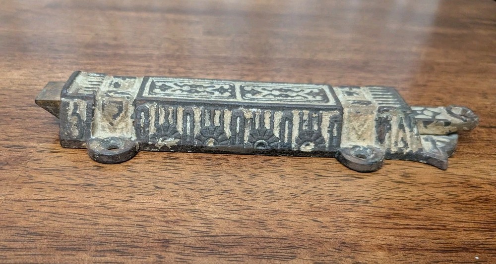Antique VICTORIAN Spring Loaded Slide Bolt Surface Door Latch Hardware