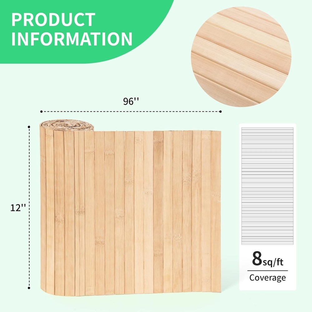 Eco-Friendly Carbonized Bamboo Panel 12x96" - Chic Tropical Interior Accent