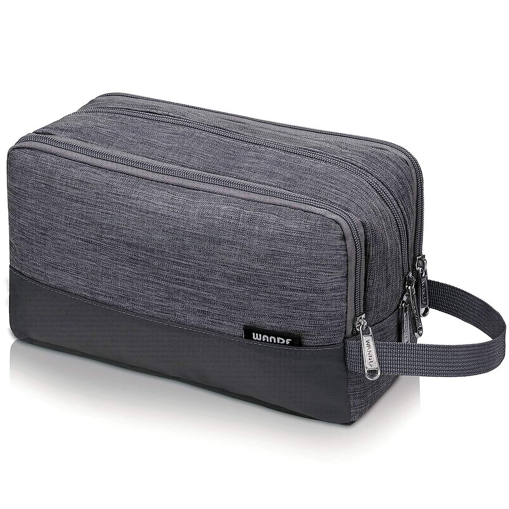 High-End Premium Small Toiletry Bag - Smart Size & Lightweight - Denim Grey