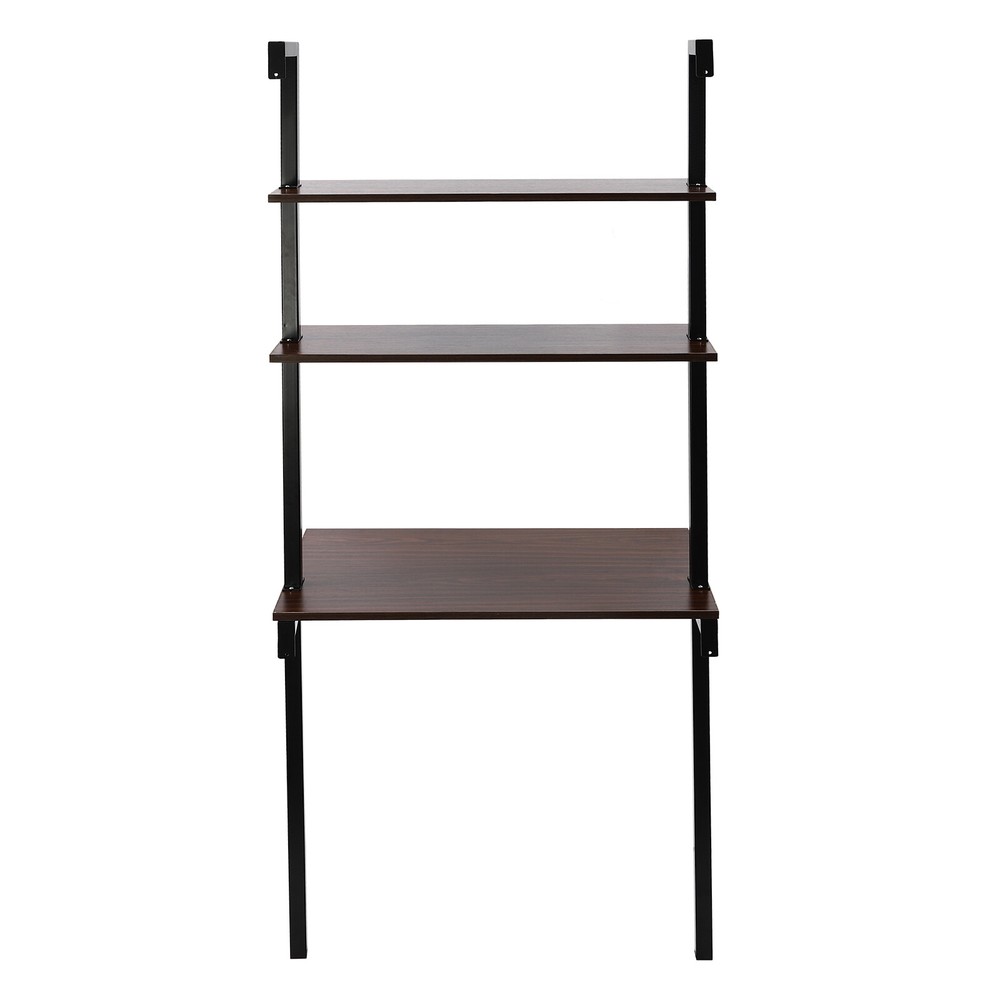 Wall Mount Writing Table Space-saving Desk With Storage Bookshelf Floating Shelf