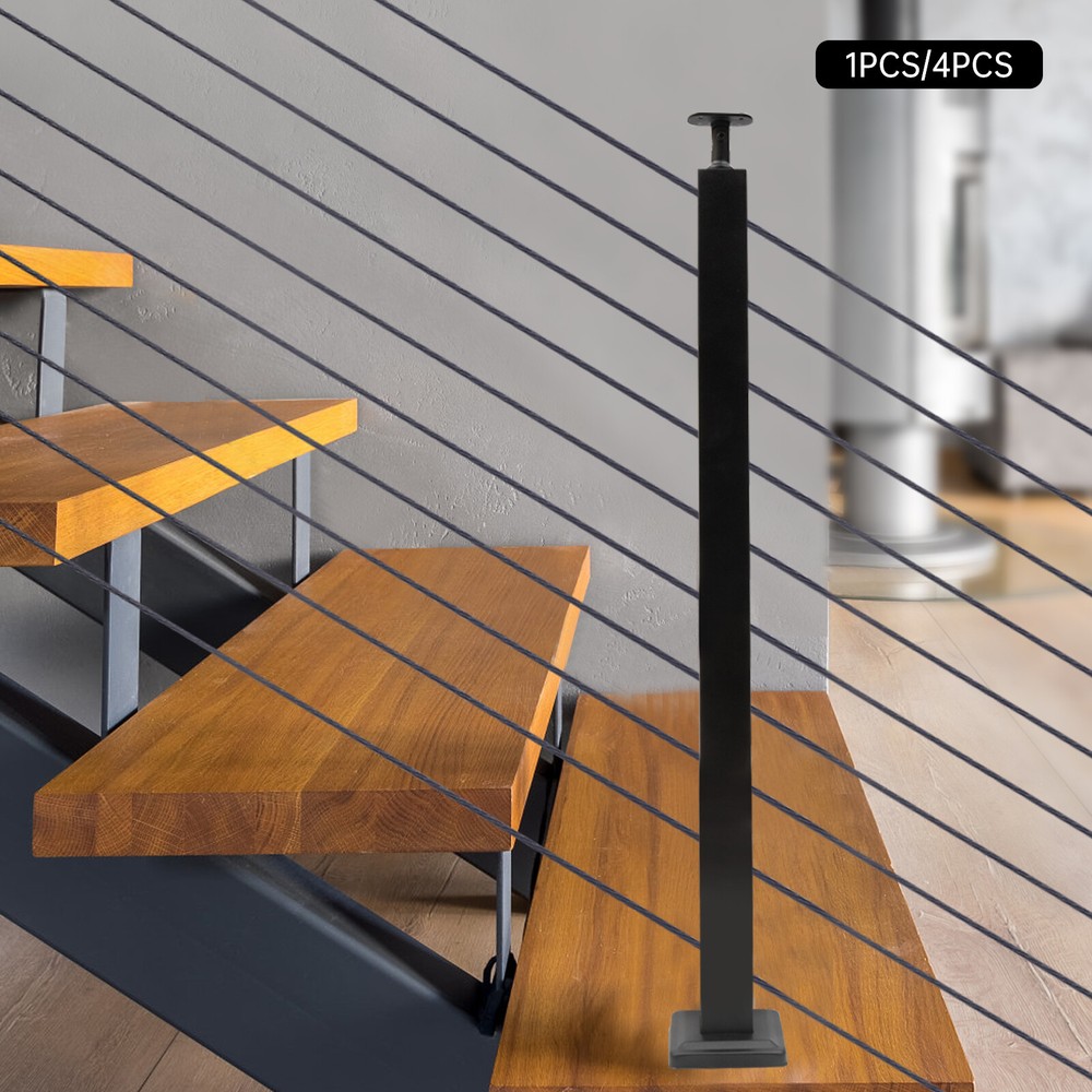 4 Pack Level drilled Cable Railing Post 36"x2"x2" Adjustable Top