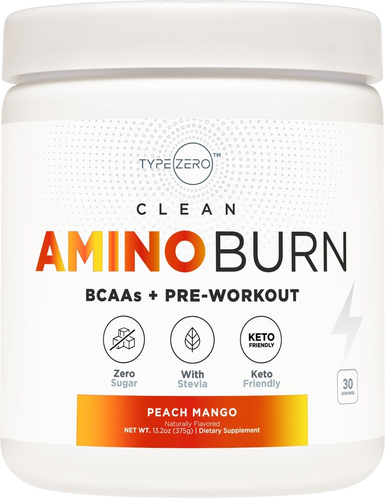Type Zero AminoBurn - Natural Pre Workout + BCAA (Peach Mango | 30serv)