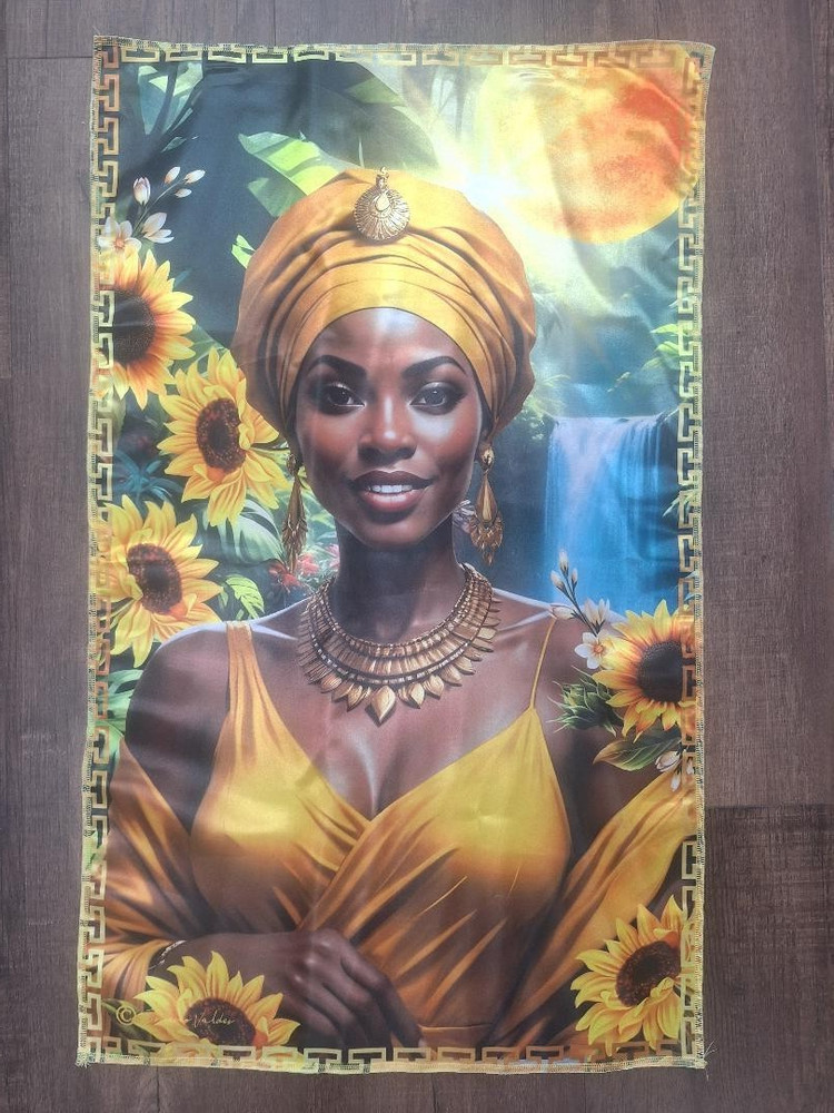 Oshun panel de Trono, Oshun Throne panel 21 x 35