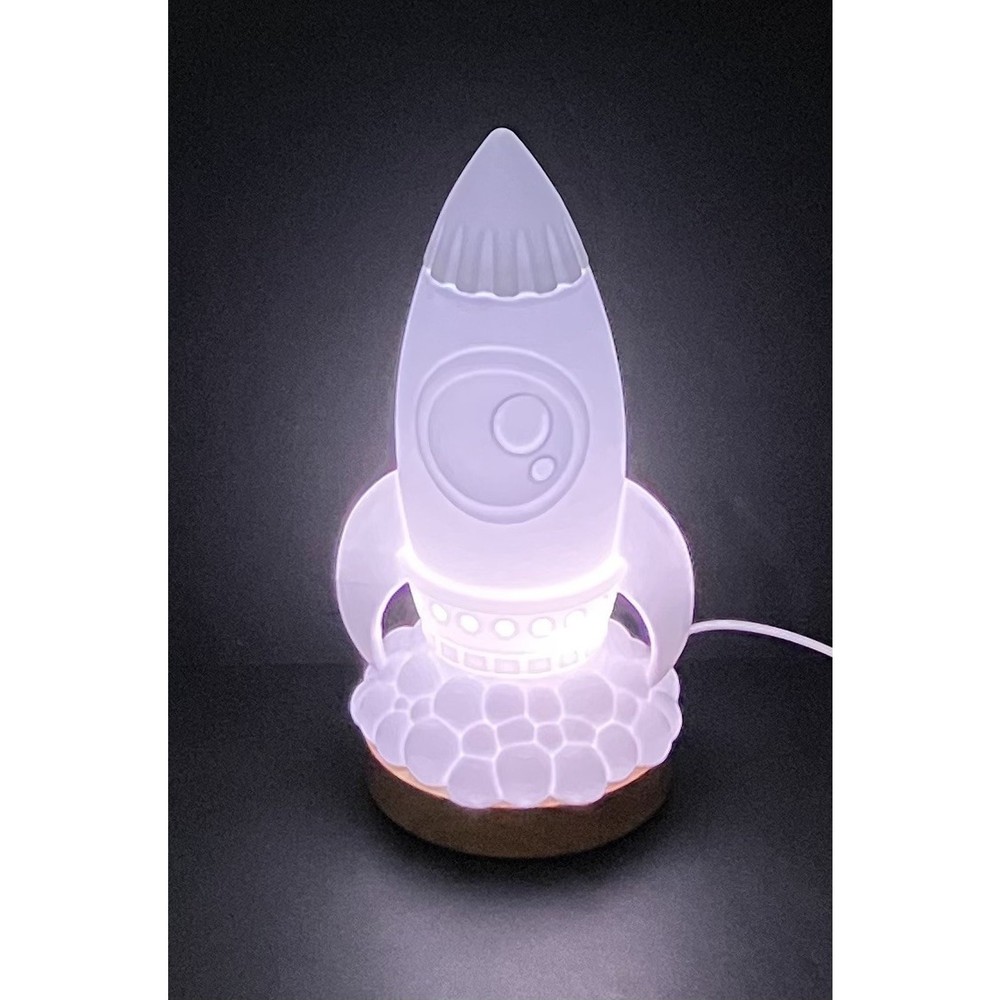 Childs Rocket Night Light Color Changing LED Lamp Remote Control Magnetic Base