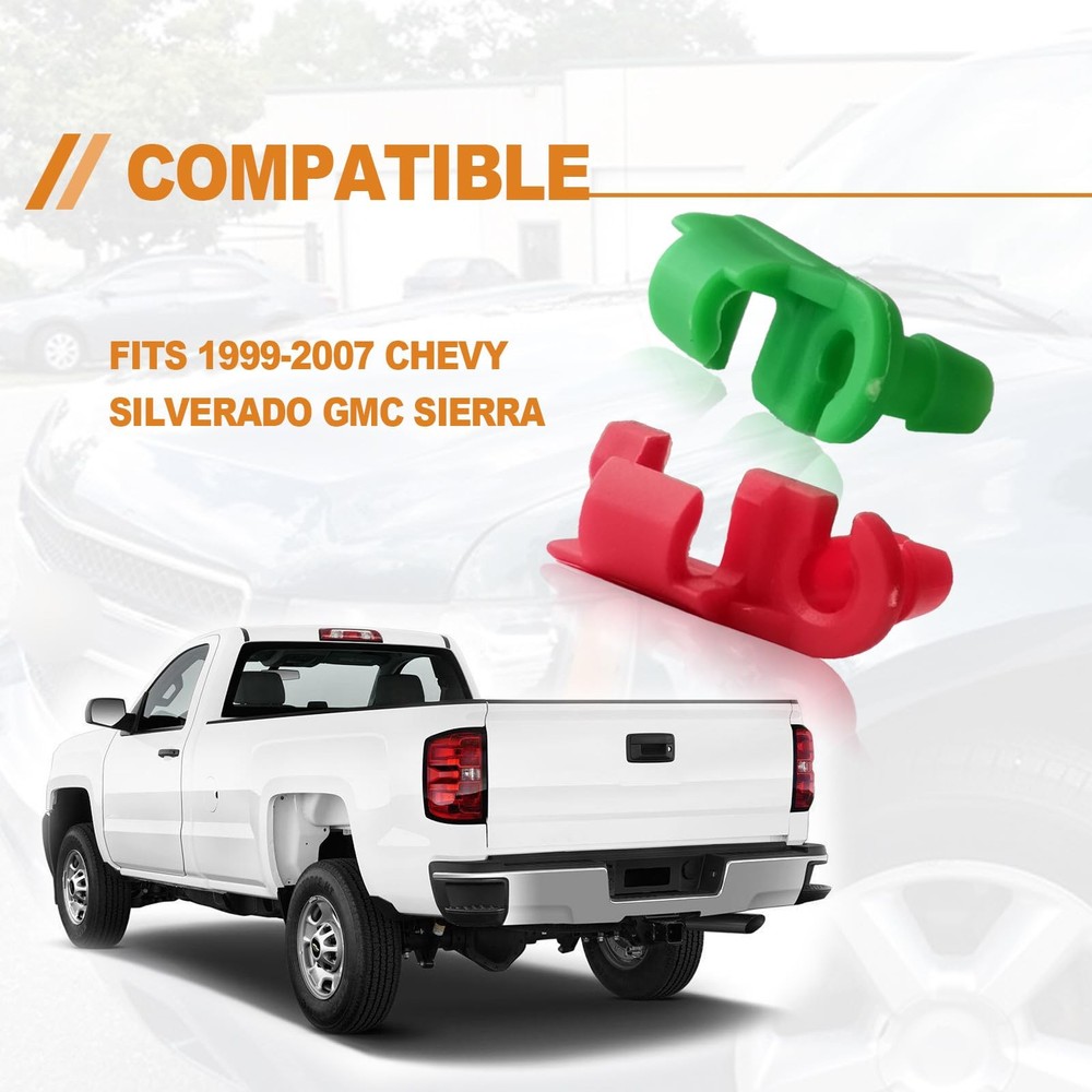 5 Pair Tailgate Handle Rod Clip, Left and Right One Size, green, red