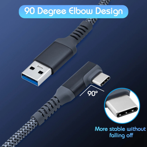 18 foot Braided USB-C Angled Data Cable