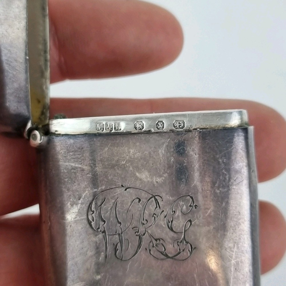 Antique Solid Silver Vesta Case Initials Birmingham 1897 Minshull & Latimer