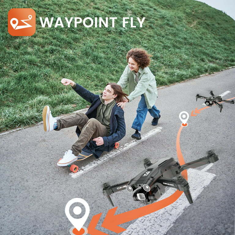 Deerc D96 Drones 4K Dual HD Camera Foldable FPV RC Quadcopter 3 Batteries 36mins