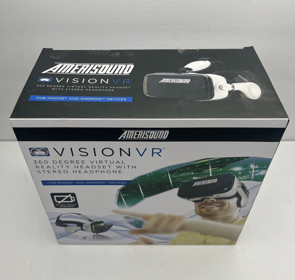Amerisound Vision VR Virtual Reality Headset Stereo Headphone IPhone Android