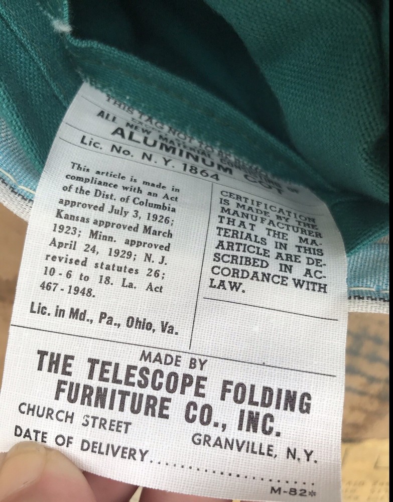 Vintage Telescope Aluminum Camp Cot 75x27”