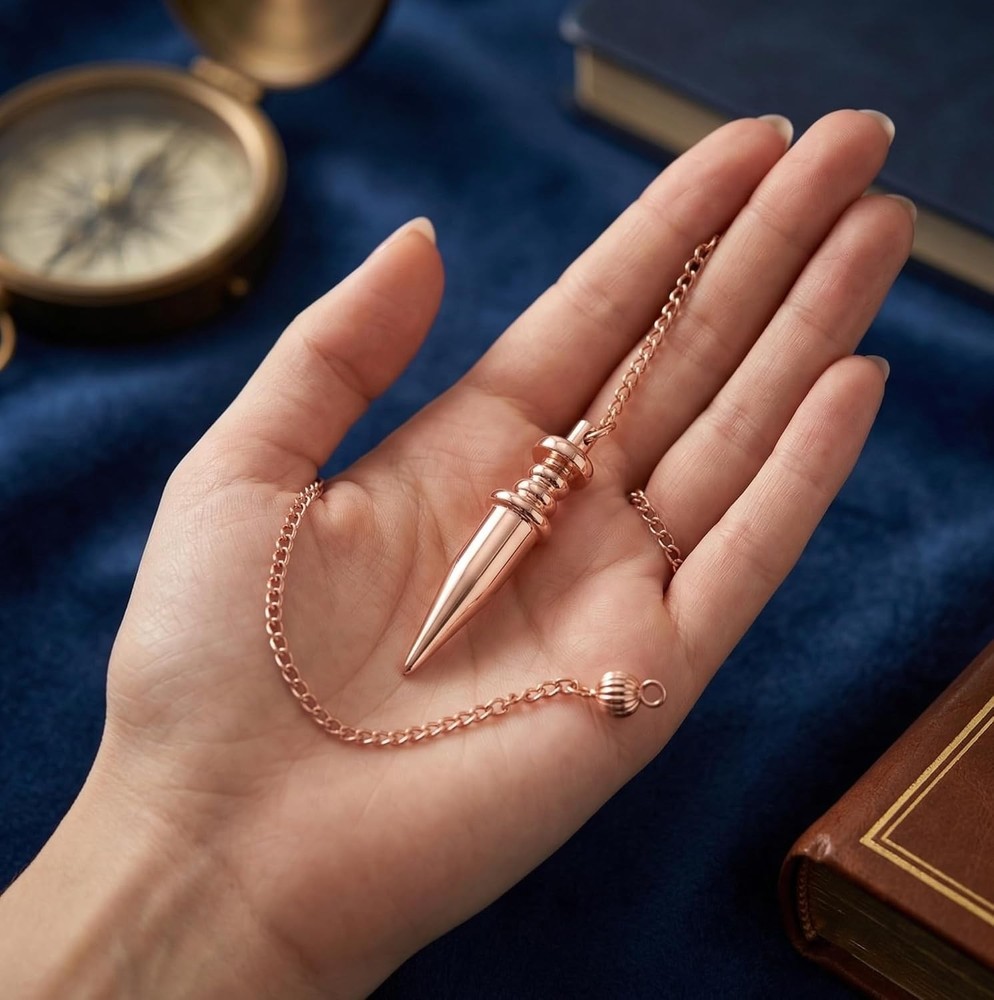 Copper Dowsing Pendulum Cone Point Reiki Healing Divination Tool Solid