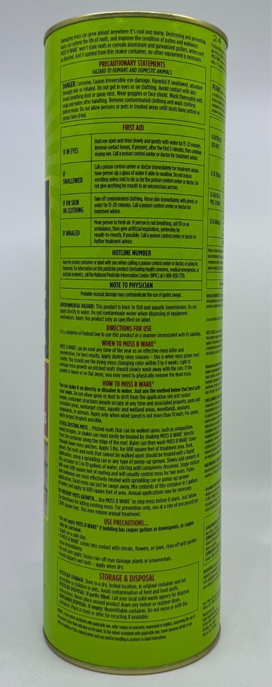 Corry's Original Moss B Ware 3 Pound LB Can Roofs Patios Walkways