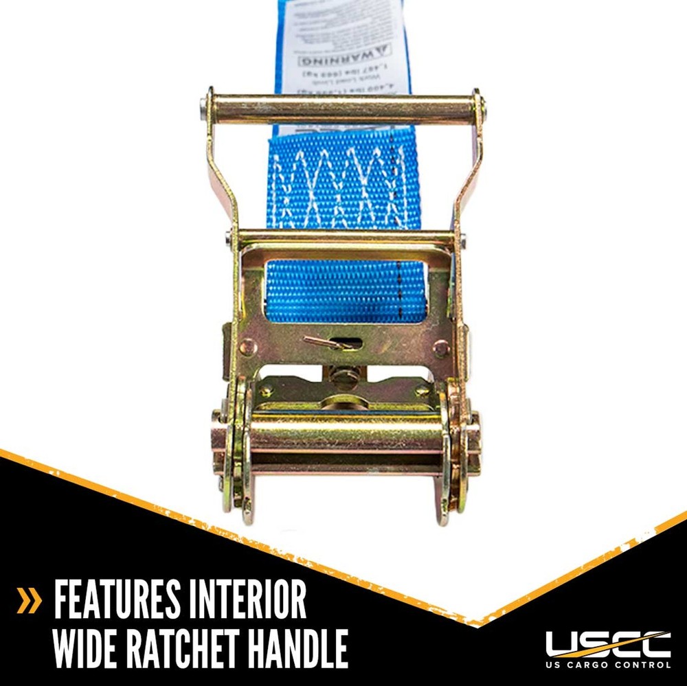 USCC 2" X 15' Endless Ratchet Straps - Blue
