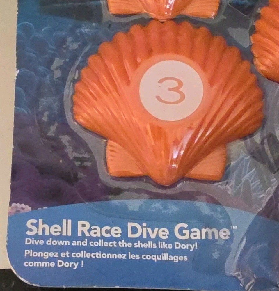 Finding Dory Shell Race Dive Game 8 Numbered Game Pieces & Floating Net.