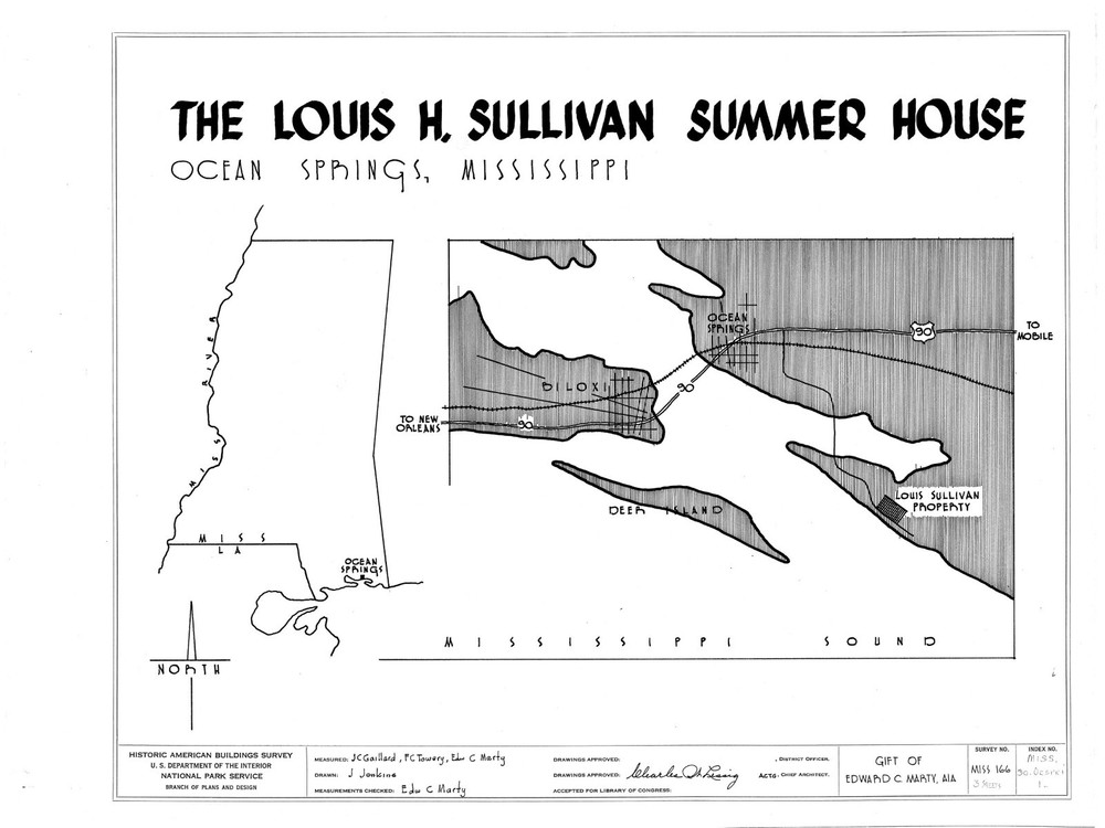 Sullivan Summer House Frank Lloyd Wright Prairie Style home, architectural plans
