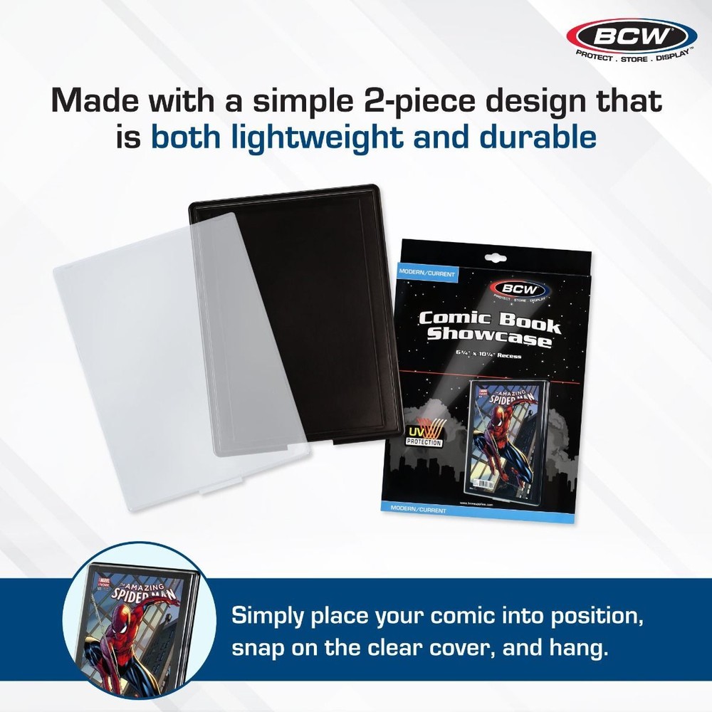 5 BCW Current Comic Book UV Resistant Black Showcases