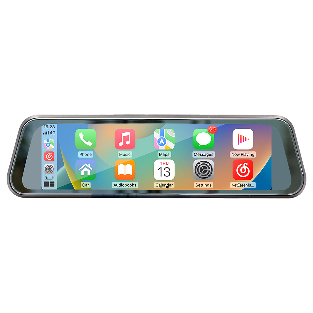 For CarPlay Android Auto Dash Cam Car Rear View Mirror DVR Recorder Touch Screen