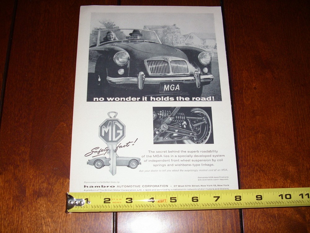 1958 MGA ORIGINAL AD