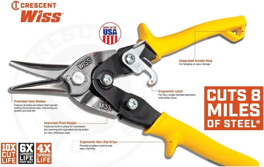 Crescent 9-3/4" Metalmaster Compound Action Straight and Left Aviation Snips -