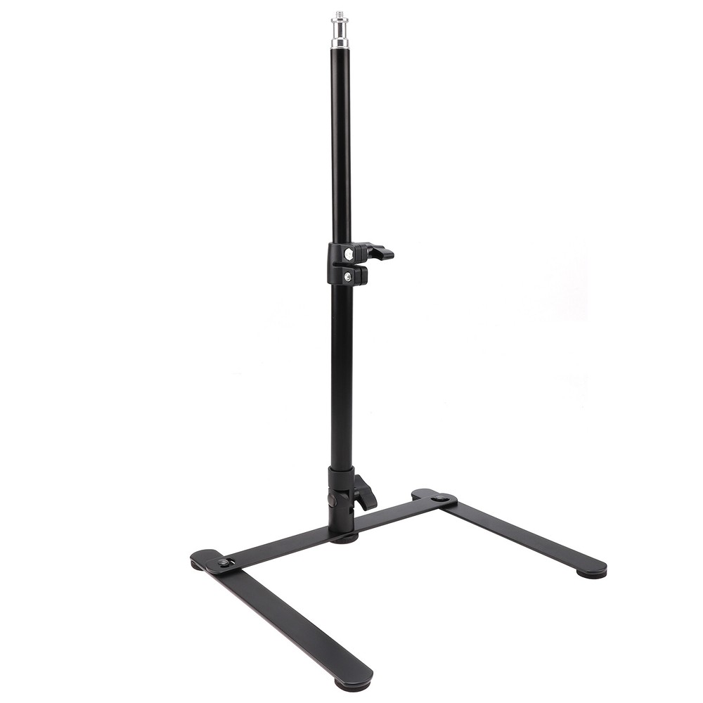 Adjustable Desktop LED Ring Light Stand Base Support Bracket 1/4" Screw Black