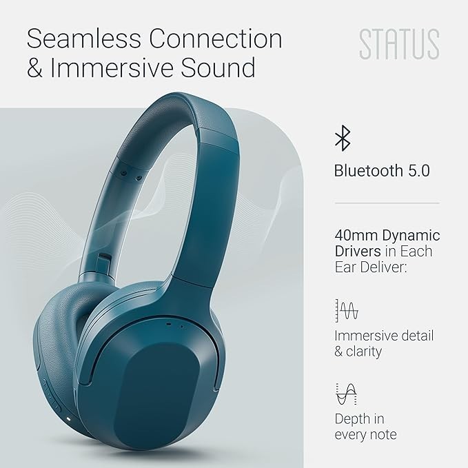 Status Core ANC Active Noise Cancelling Wireless Bluetooth Headphones – Over-Ear