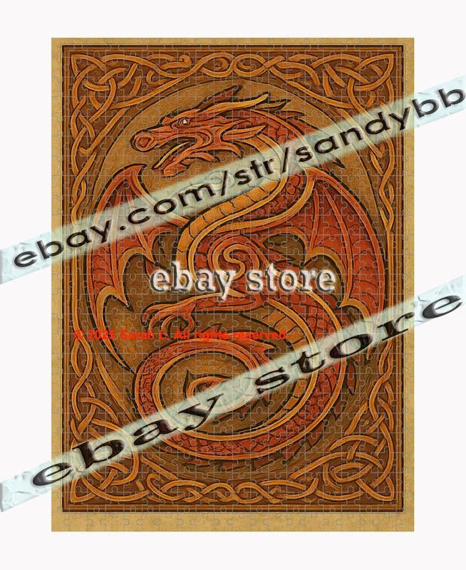 500 piece jigsaw puzzle Celtic Fire Dragon elemental power