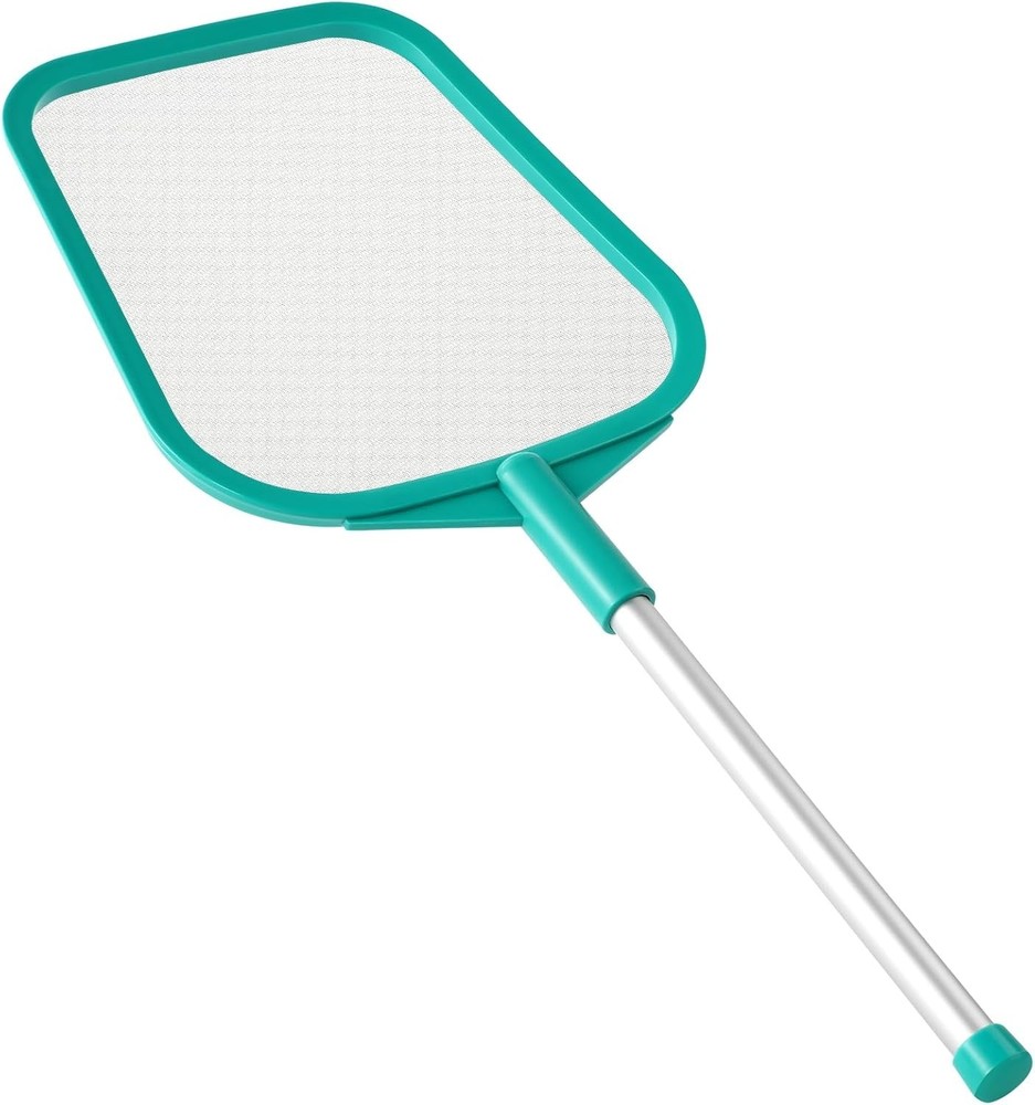 Pool Skimmer Net with Pole - Fine Mesh Pool & Hot Tub Cleaning Tool - Solid P...