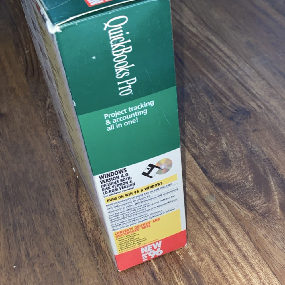 Quicken QuickBooks Pro 4.0 Windows Mac 3.5" Floppy Discs Manuals