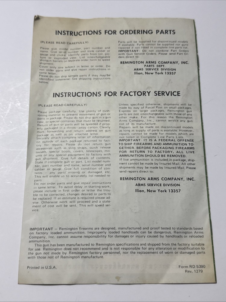 Remington Model 742 Owner's Manual