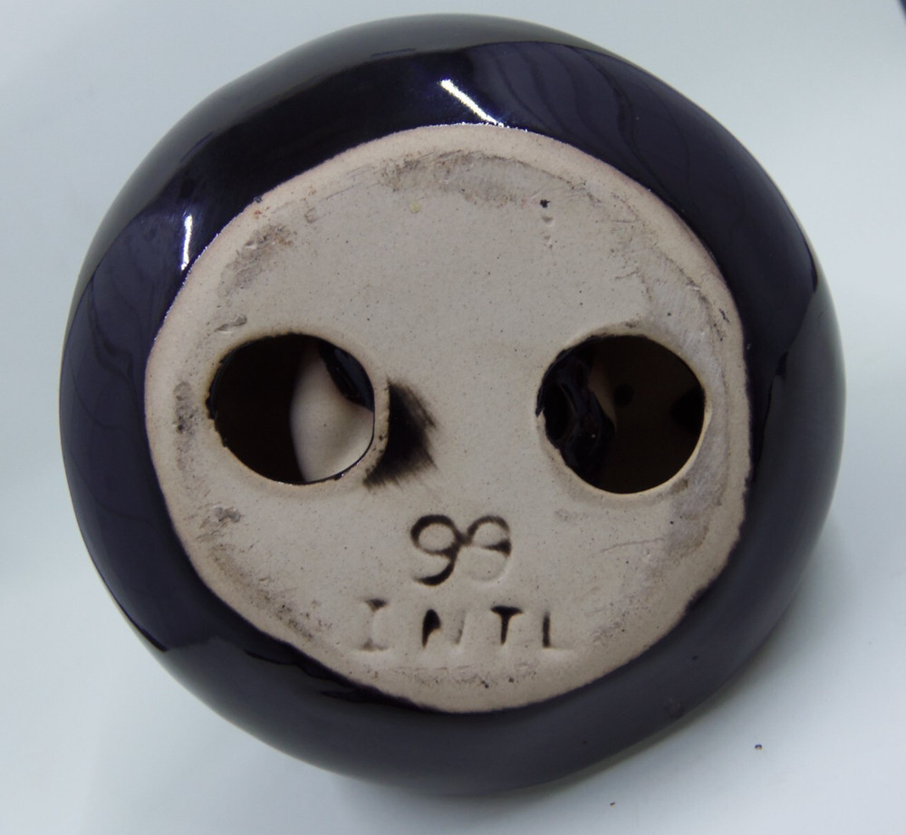 Intel 99 Black Ceramic Votive Tea Light Candle Holder Object D'Art