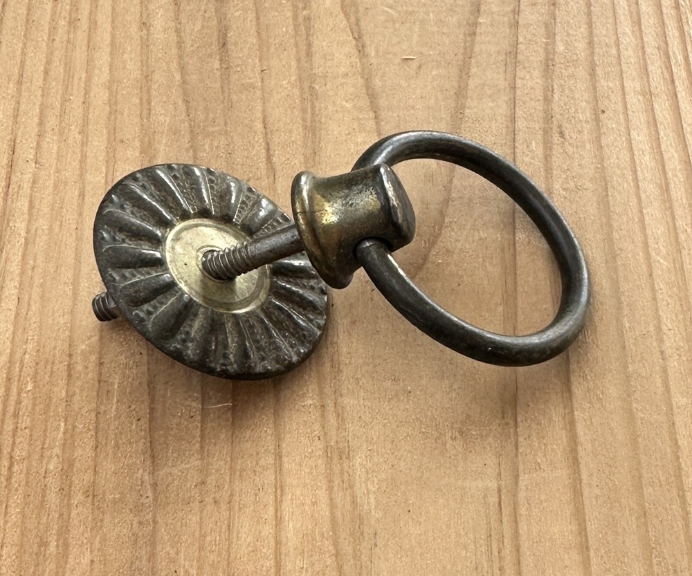 #1661- ONE (1) Antique Original Spool Sewing Cabinet Victorian Drop Ring Pull
