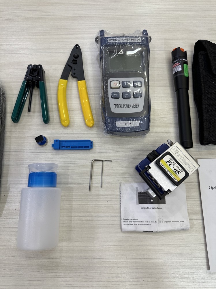 Fiber Optic Termination Tool Kit - 9 in 1 Assembly FTTH tool kit with FC-6S...