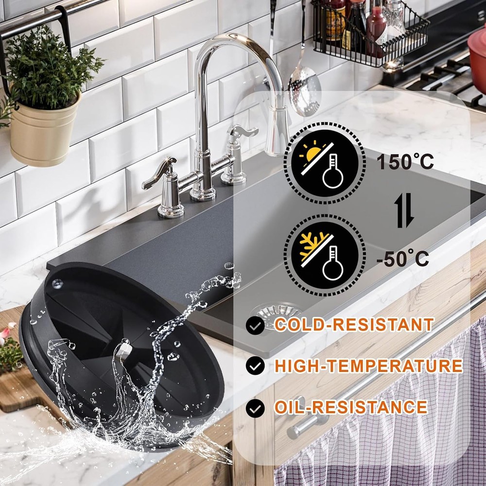 Garbage Disposal Splash Guards 3 3/8" Kitchen Sink Splash Guard QCB-AM Garbage