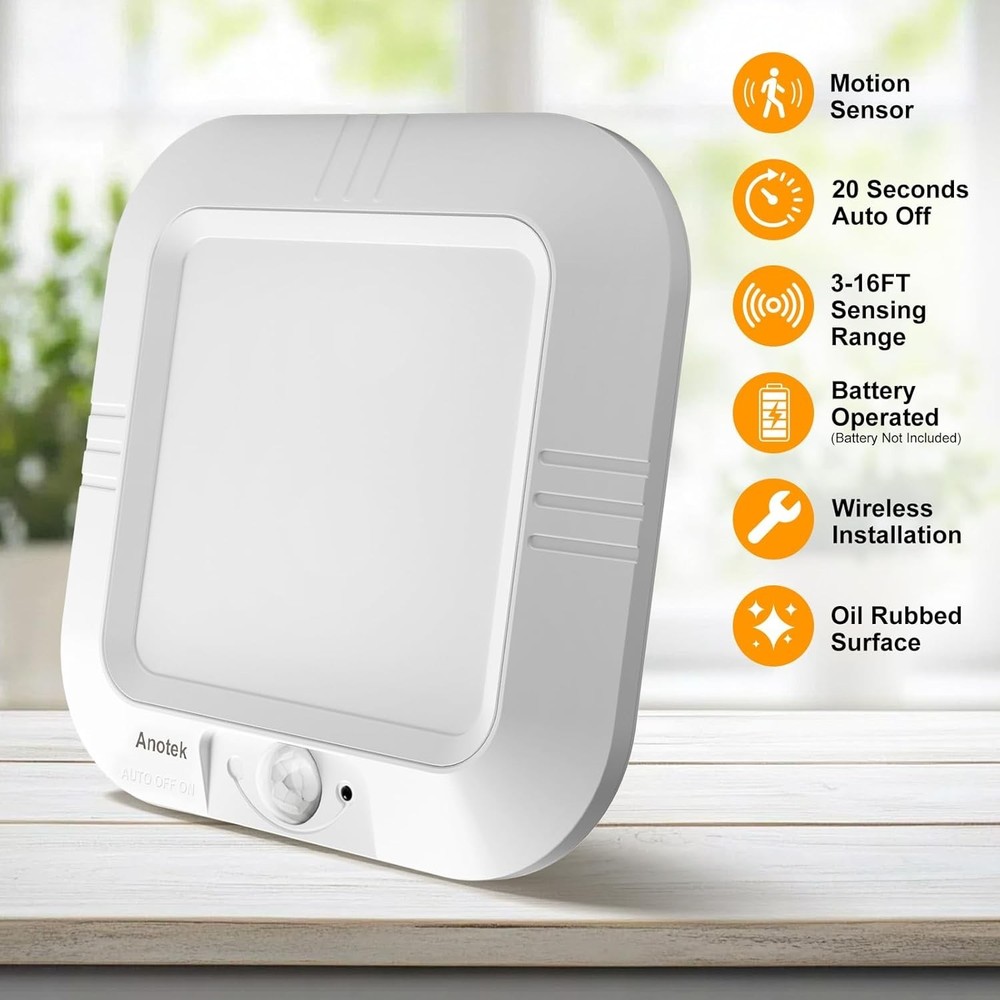 Battery Operated Ceiling Light Motion Sensor Light Indoor Motion 6000K