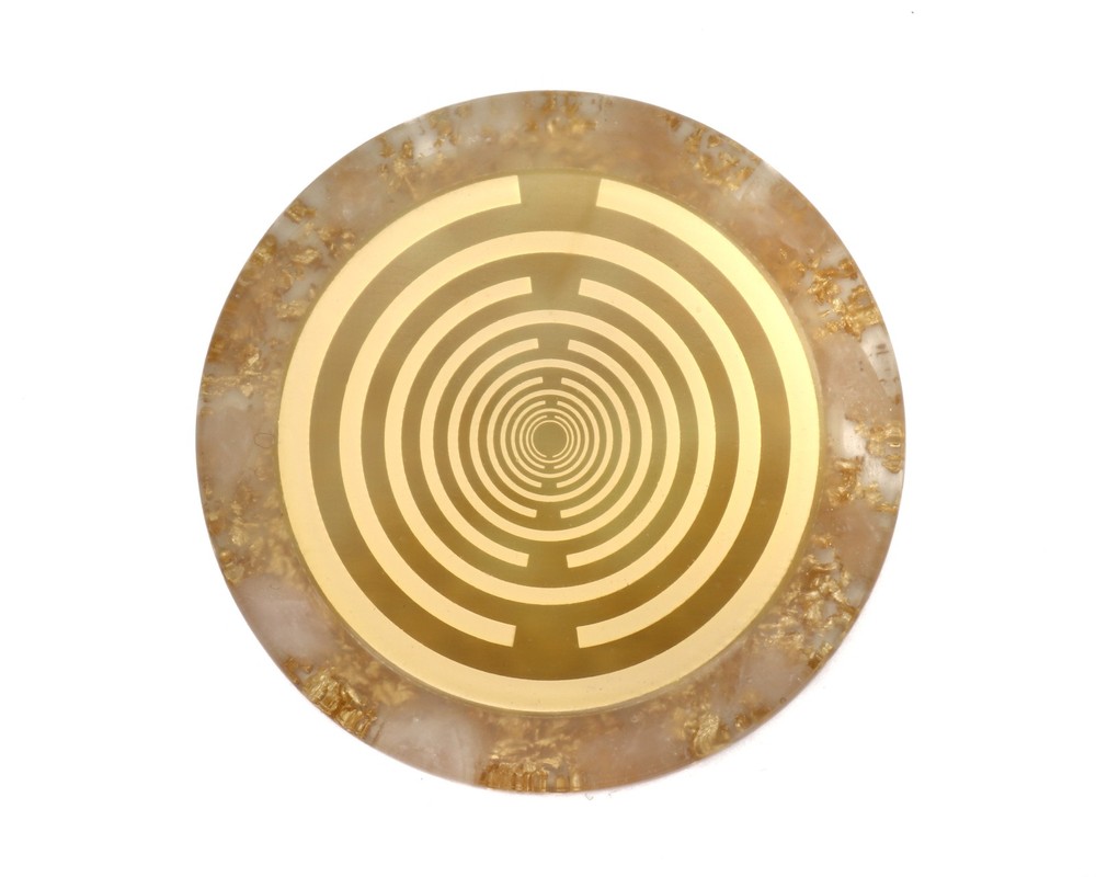 Rose quartz MWO harmonisation disc, orgone disc