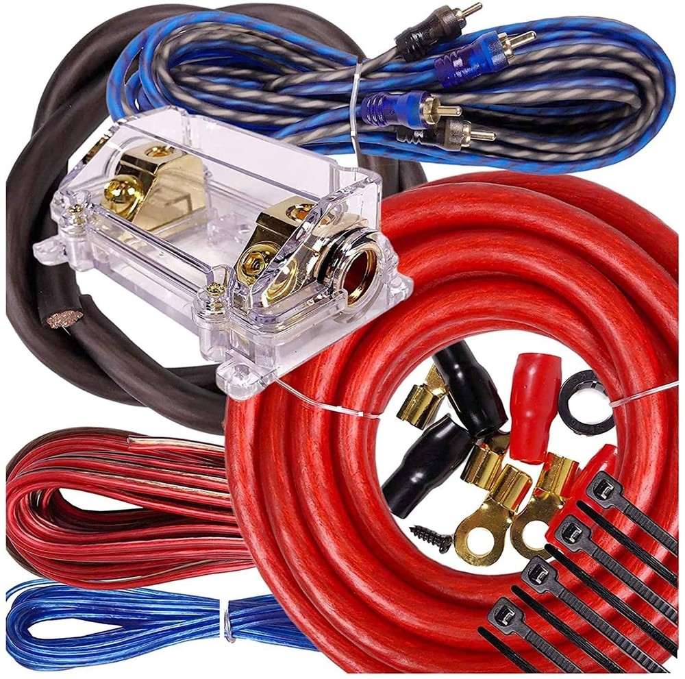 Gravity E5000.1D Warzone 5000W Amp + 0 Gauge Wiring Kit Bundle