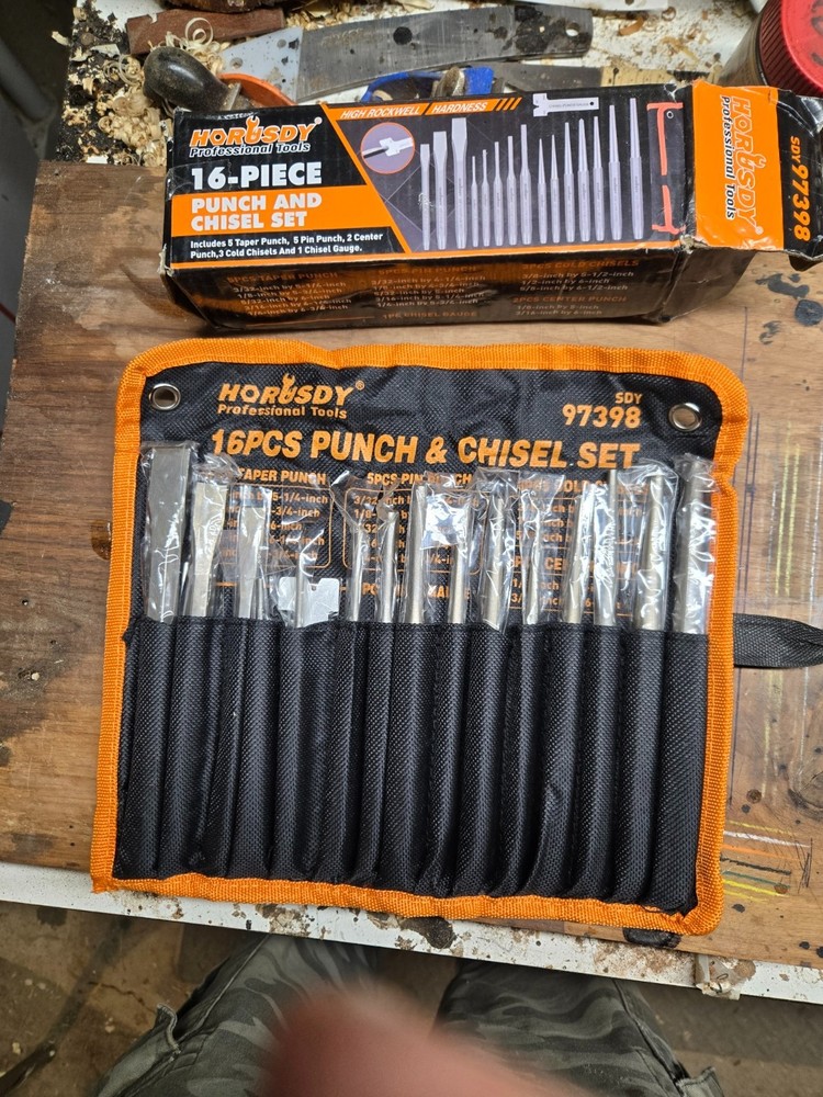 Horusdy Punch & Chisel Set, 16 pcs., NOS in Nice Canvas Roll