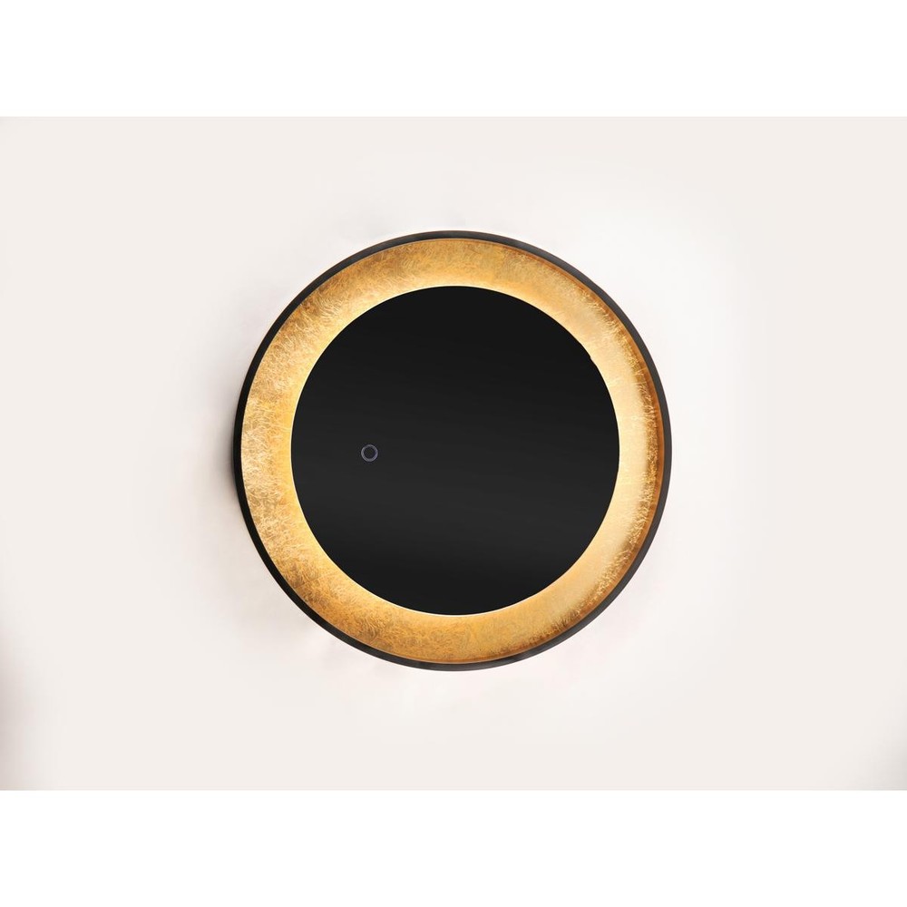 ET2 Contemporary Lighting E42036-GLBK Floating Wall Mirror Gold Leaf and Black