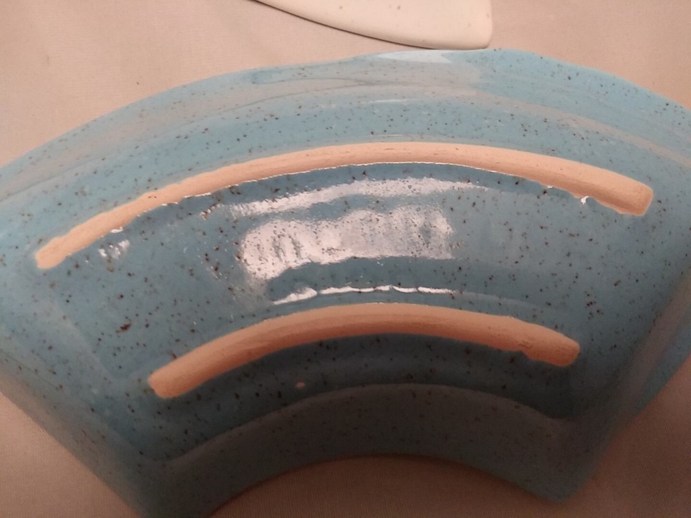 California Pottery Five-piece Appetizer Set Aqua And Ivory