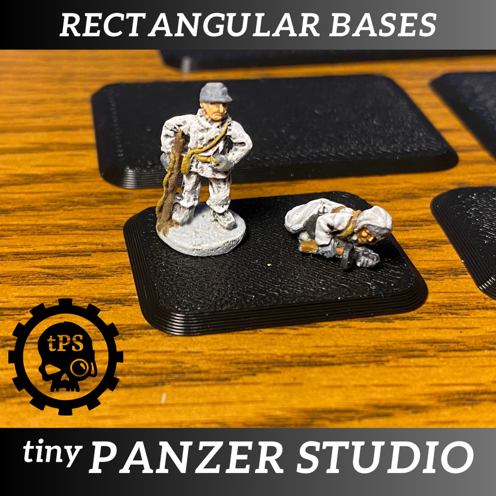 Magnet ready rectangular bases compatible with Flames of War and Team Yankee