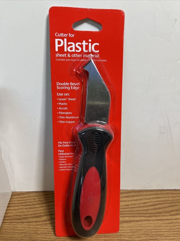 Cutter for Plastic Sheet & Other Material Double Bevel Scoring Edge New Sealed