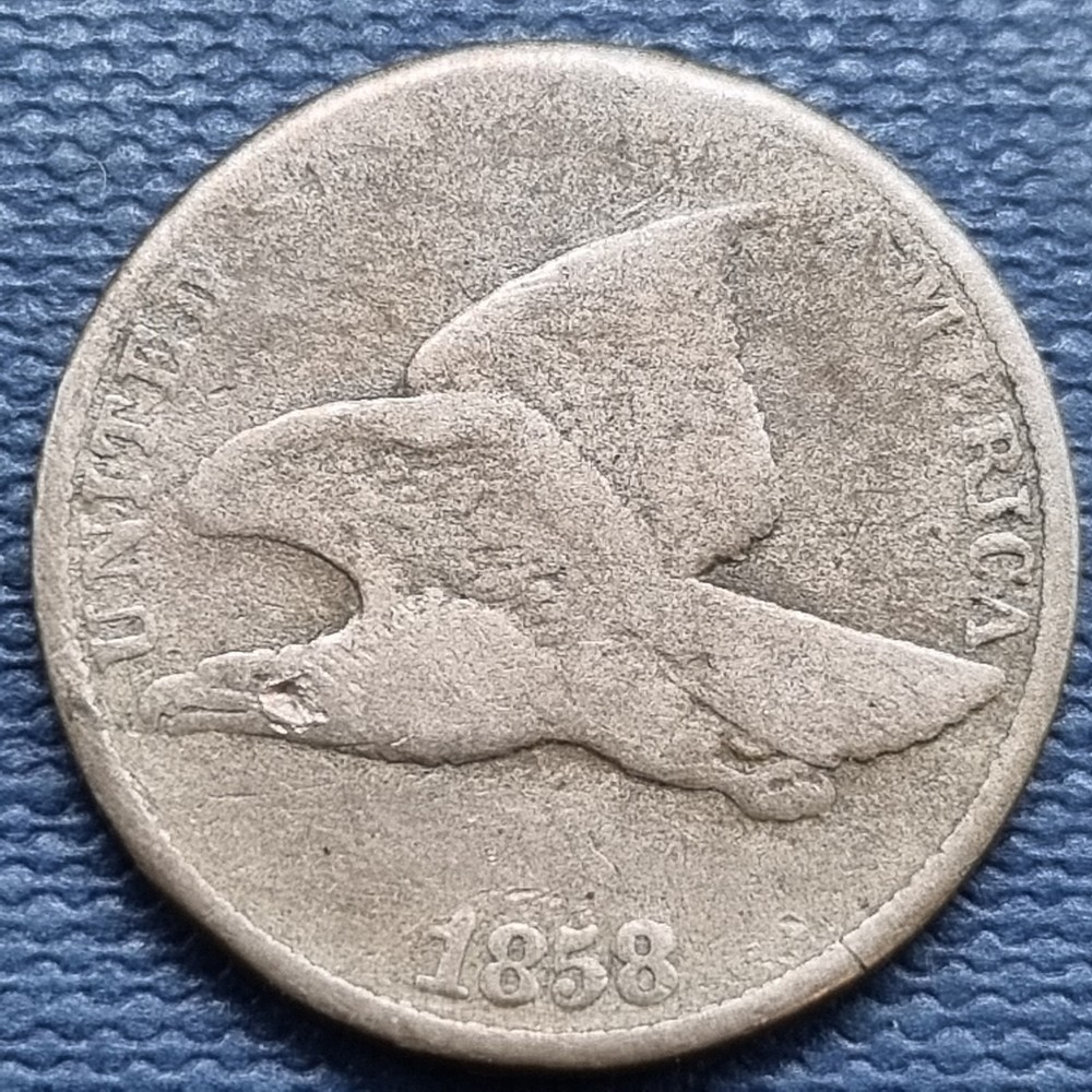 1858 Flying Eagle Cent 1c Penny Circulated #92652