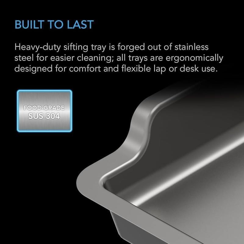 Large Trim Tray System 20-Inch Interchangeable 3-Tray & 2-Screen Kit for Lap Us