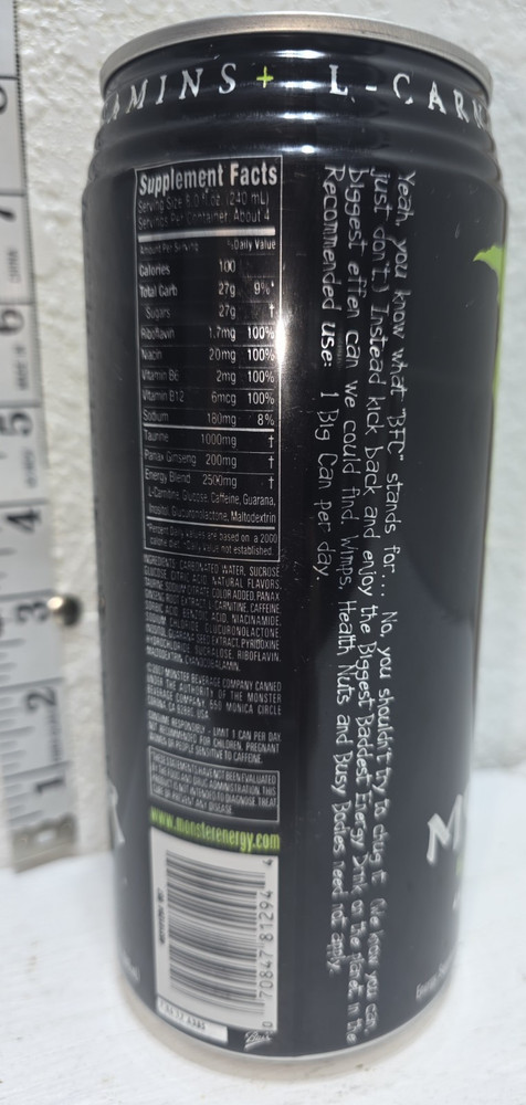 Discontinued ‘BFC’ Monster Energy unopened 32oz can