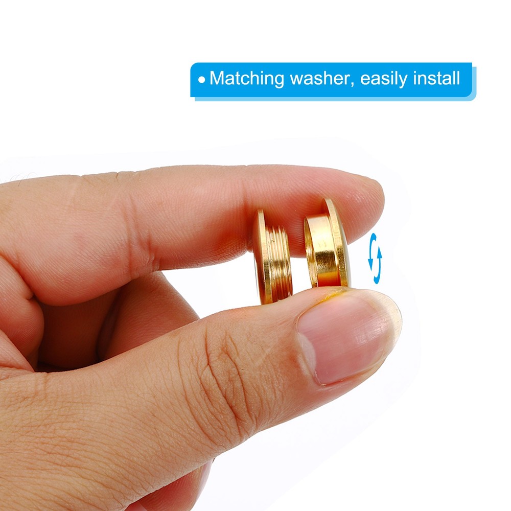 10.5mm(2/5 Inch) Solid Brass Hole Eyelets, 4 Pcs Arc Surface Grommet, Brass Tone