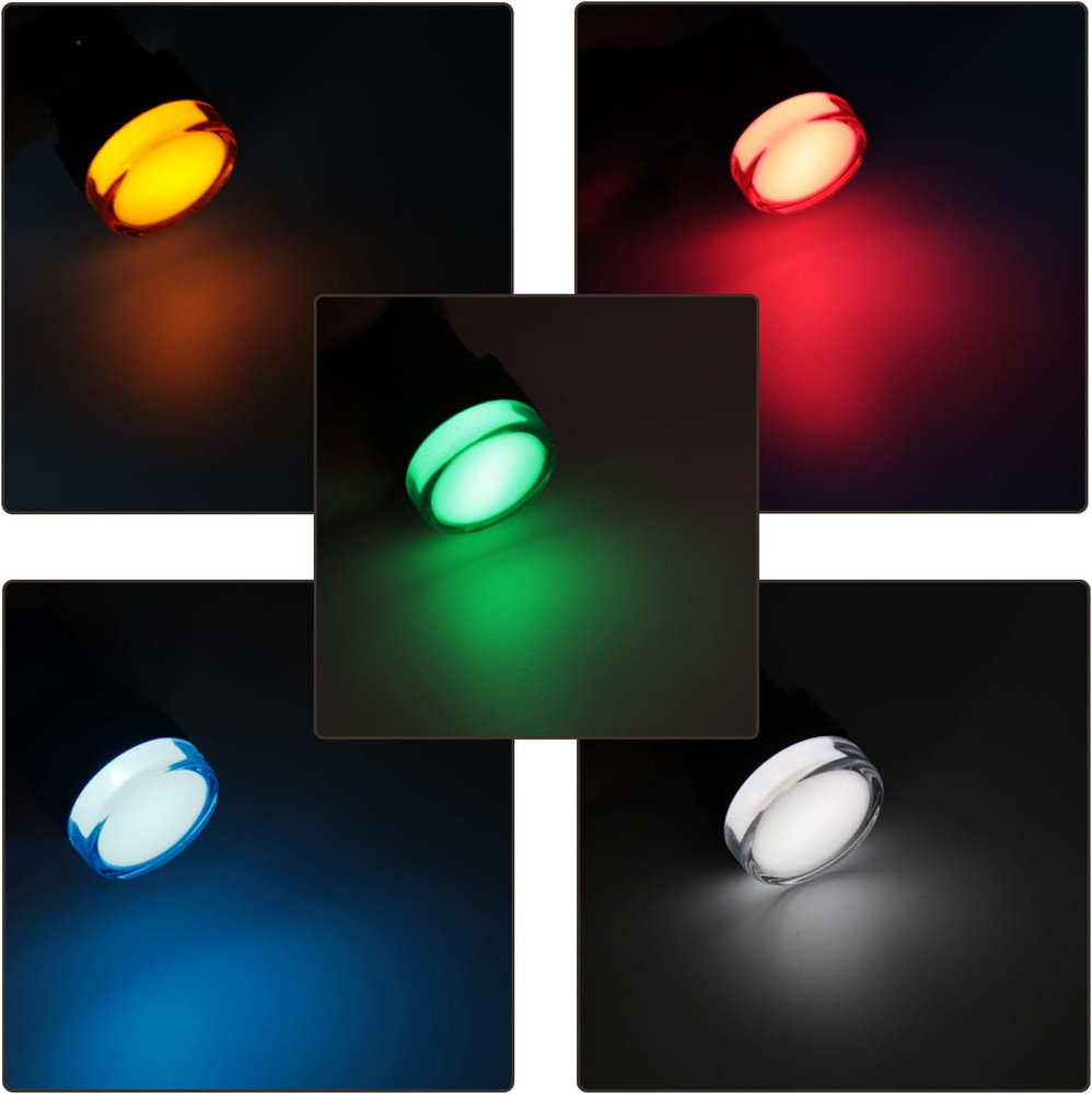 LED Indicator Light AC/DC 110V 20Ma Flush Panel Mount Yellow 10 Pcs