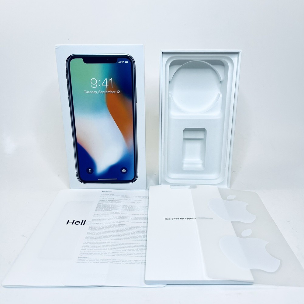 Replacement Box For iPhone X Silver 64GB w/ Inserts - SHIPS FREE!