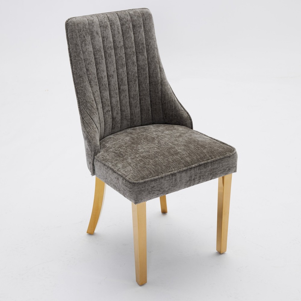 Rayon Cloth Flocking Chenille Dining Chairs Channel Kitchen Dinner Chair Comfy